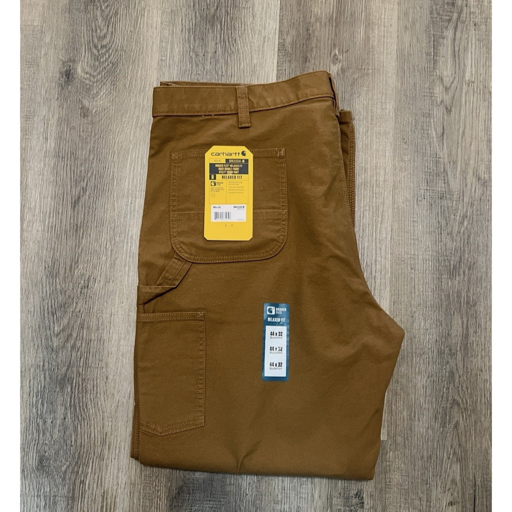 Carhartt Rugged Flex Relaxed Fit Work Pants Brown 44x32 Mens Double Front Utilit